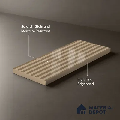 GA 4143 8 ft x 4 ft Stripe Matte Finish 6H Antiscratch Acrylic Laminate - 1.5 mm | Suitable for Living Room, Kitchen, Office