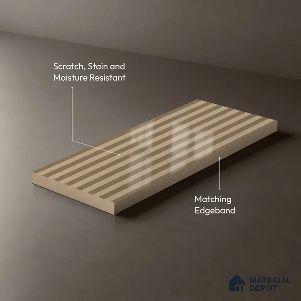 GA 4143 8 ft x 4 ft Stripe Matte Finish 6H Antiscratch Acrylic Laminate - 1.5 mm | Suitable for Living Room, Kitchen, Office
