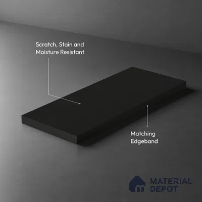 Charcoal Black Solid Colors Look LM 21803 8 ft x 4 ft Matte Finish 6H Anti Scratch Acrylic Laminate - 1.5 mm | Suitable for Living Room, Kitchen, Office