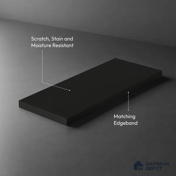 Charcoal Black Solid Colors Look LM 21803 8 ft x 4 ft Matte Finish 6H Anti Scratch Acrylic Laminate - 1.5 mm | Suitable for Living Room, Kitchen, Office
