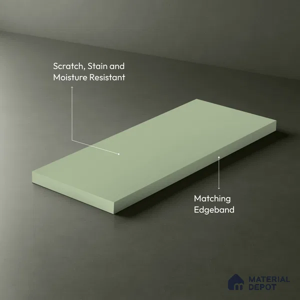 Pale Sage Green Solid Colors Look LM 21805 8 ft x 4 ft Matte Finish 6H Anti Scratch Acrylic Laminate - 1.5 mm | Suitable for Living Room, Kitchen, Office