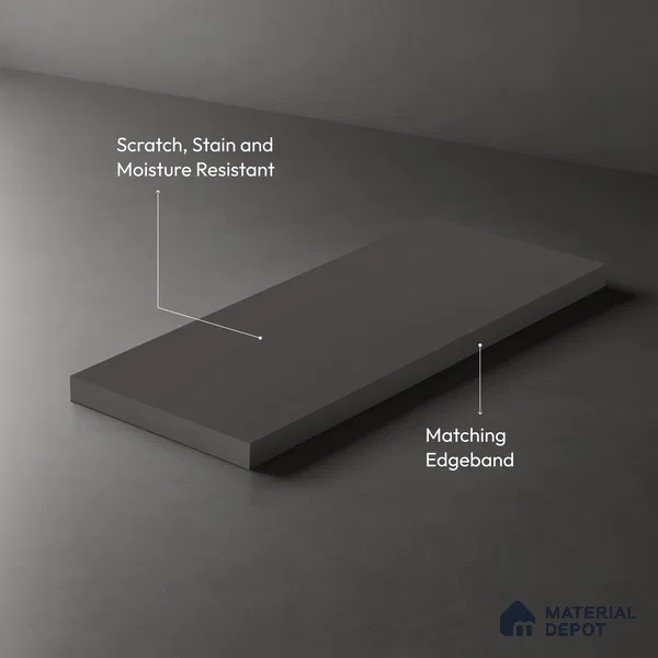 Charcoal Grey Solid Colors Look LM 21811 8 ft x 4 ft Matte Finish 6H Anti Scratch Acrylic Laminate - 1.5 mm | Suitable for Living Room, Kitchen, Office