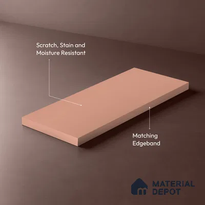 Dusty Pink Solid Colors Look LM 21813 8 ft x 4 ft Matte Finish 6H Anti Scratch Acrylic Laminate - 1.5 mm | Suitable for Living Room, Kitchen, Office