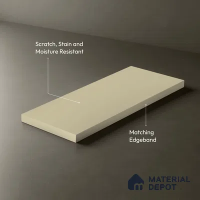 Light Cream Solid Colors Look LM 21814 8 ft x 4 ft Matte Finish 6H Anti Scratch Acrylic Laminate - 1.5 mm | Suitable for Living Room, Kitchen, Office