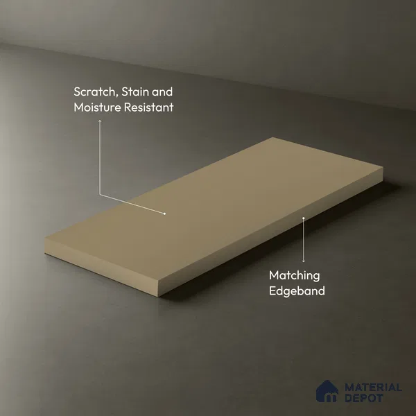 Warm Cream Solid Colors Look LM 21815 8 ft x 4 ft Matte Finish 6H Anti Scratch Laminate - 1.5 mm | Suitable for Living Room, Kitchen, Office