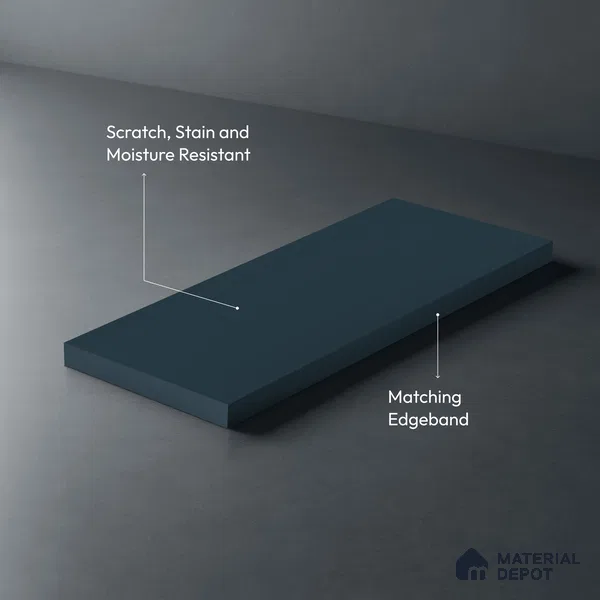 Slate Blue Solid Colors Look LM 21819 8 ft x 4 ft Matte Finish 6H Anti Scratch Acrylic Laminate - 1.5 mm | Suitable for Living Room, Kitchen, Office