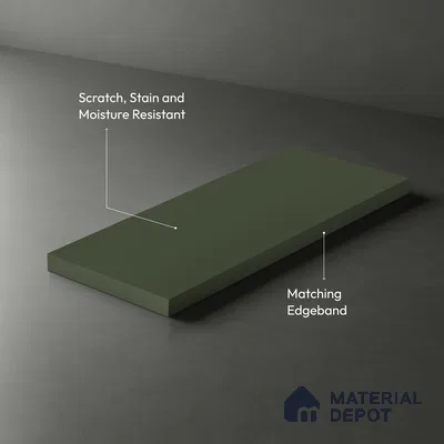 Deep Olive Green Solid Colors Look LM 21820 8 ft x 4 ft Matte Finish 6H Anti Scratch Acrylic Laminate - 1.5 mm | Suitable for Living Room, Kitchen, Office