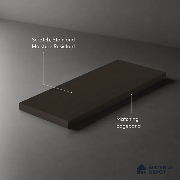 Espresso Brown Solid Colors Look LM 21821 8 ft x 4 ft Matte Finish 6H Anti Scratch Acrylic Laminate - 1.5 mm | Suitable for Living Room, Kitchen, Office