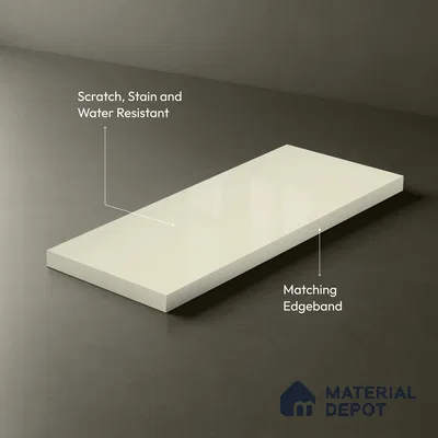 White Solid Colors Look LM 23249 Smoke White 8 ft x 4 ft High Gloss Finish 6H Anti Scratch Acrylic Laminate - 1.5 mm | Suitable for Living Room, Kitchen, Office