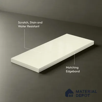 White Sparkle Look LM 23251 Soft Snow 8 ft x 4 ft High Gloss Finish 6H Anti Scratch Acrylic Laminate - 1.5 mm | Suitable for Kitchen Cabinet, TV Unit, Wardrobe