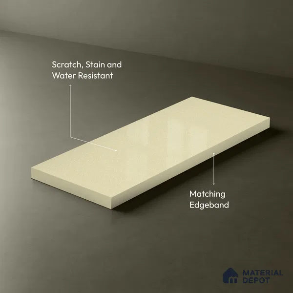 Beige Sparkle Look LM 23254 Harmony 8 ft x 4 ft High Gloss Finish 6H Anti Scratch Acrylic Laminate - 1.5 mm | Suitable for Kitchen Cabinet, TV Unit, Wardrobe