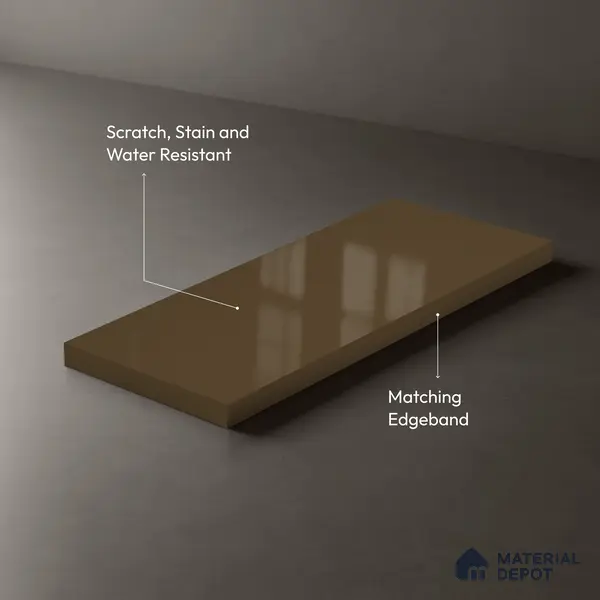 Milk Chocolate Brown Solid Colors Look LM 23268 Milk Chocolate 8 ft x 4 ft High Gloss Finish 6H Anti Scratch Acrylic Laminate - 1.5 mm | Suitable for Living Room, Kitchen, Office