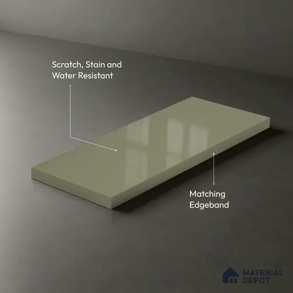 Iced Silver Grey Solid Colors Look LM 23272 Iced Iced Silver Grey 8 ft x 4 ft High Gloss Finish 6H Anti Scratch Acrylic Laminate - 1.5 mm | Suitable for Living Room, Kitchen, Office
