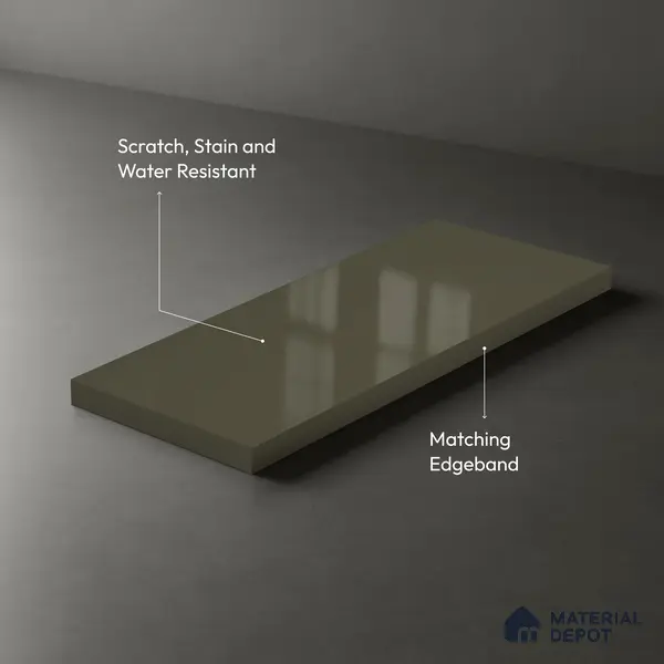 Charcoal Grey Solid Colors Look LM 23280 Smooth Flow 8 ft x 4 ft High Gloss Finish 6H Anti Scratch Acrylic Laminate - 1.5 mm | Suitable for Living Room, Kitchen, Office