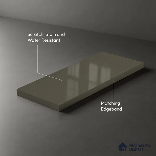 Grey Sparkle Look LM 23281 Galactic Grey 8 ft x 4 ft High Gloss Finish 6H Anti Scratch Acrylic Laminate - 1.5 mm | Suitable for Kitchen Cabinet, TV Unit, Wardrobe