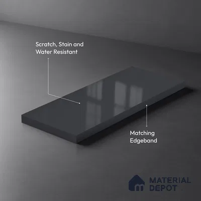 Charcoal Grey Solid Colors Look LM 23287 Sky Tint 8 ft x 4 ft High Gloss Finish 6H Anti Scratch Acrylic Laminate - 1.5 mm | Suitable for Living Room, Kitchen, Office