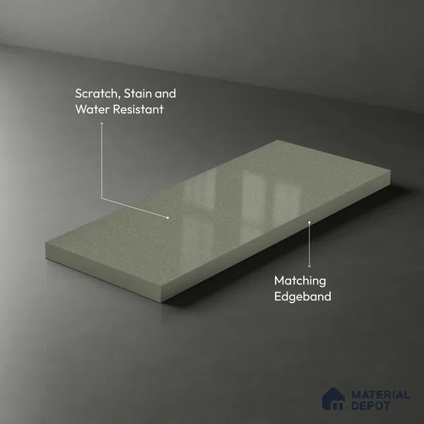 Grey Sparkle Look LM 23288 Ash Silver 8 ft x 4 ft High Gloss Finish 6H Anti Scratch Acrylic Laminate - 1.5 mm | Suitable for Kitchen Cabinet, TV Unit, Wardrobe