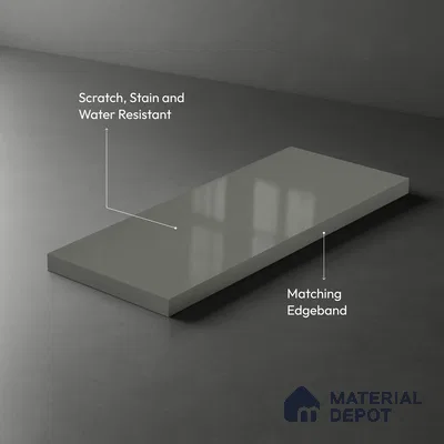 Grey Sparkle Look LM 23289 Metallic Grey 8 ft x 4 ft High Gloss Finish 6H Anti Scratch Acrylic Laminate - 1.5 mm | Suitable for Kitchen Cabinet, TV Unit, Wardrobe