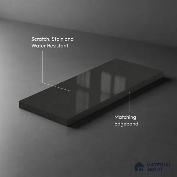 Grey Sparkle Look LM 23292 Pencil Sketch 8 ft x 4 ft High Gloss Finish 6H Anti Scratch Acrylic Laminate - 1.5 mm | Suitable for Kitchen Cabinet, TV Unit, Wardrobe