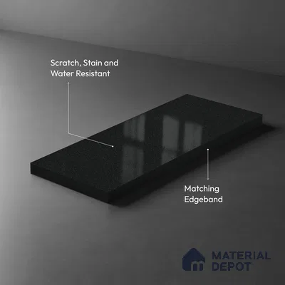Grey Sparkle Look LM 23297 Charcoal Chalk 8 ft x 4 ft High Gloss Finish 6H Anti Scratch Acrylic Laminate - 1.5 mm | Suitable for Kitchen Cabinet, TV Unit, Wardrobe