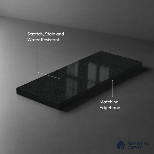 Grey Sparkle Look LM 23297 Charcoal Chalk 8 ft x 4 ft High Gloss Finish 6H Anti Scratch Acrylic Laminate - 1.5 mm | Suitable for Kitchen Cabinet, TV Unit, Wardrobe
