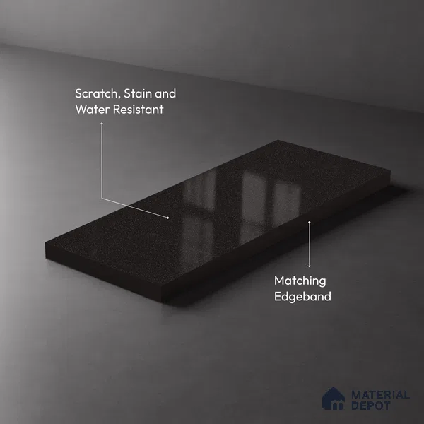 Grey Sparkle Look LM 23298 Dark Thunder 8 ft x 4 ft High Gloss Finish 6H Anti Scratch Acrylic Laminate - 1.5 mm | Suitable for Kitchen Cabinet, TV Unit, Wardrobe