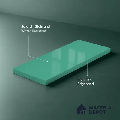 Crystal Teal Blue Solid Colors Look LM 23309 Crystal River 8 ft x 4 ft High Gloss Finish 6H Anti Scratch Acrylic Laminate - 1.5 mm | Suitable for Living Room, Kitchen, Office