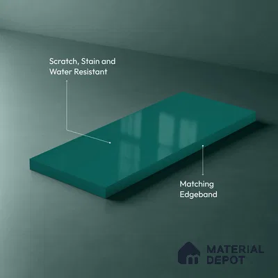 Glacial Teal Blue Solid Colors Look LM 23313 Glacial Lake 8 ft x 4 ft High Gloss Finish 6H Anti Scratch Acrylic Laminate - 1.5 mm | Suitable for Living Room, Kitchen, Office