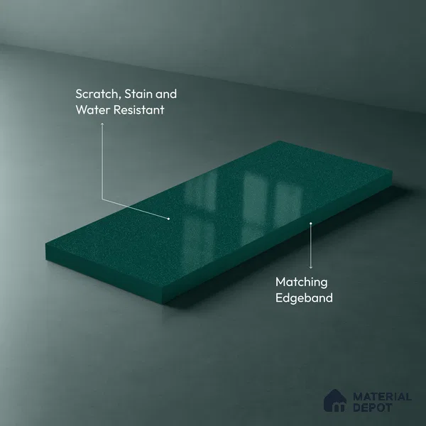 Blue Sparkle Look LM 23314 Teal Magic 8 ft x 4 ft High Gloss Finish 6H Anti Scratch Acrylic Laminate - 1.5 mm | Suitable for Kitchen Cabinet, TV Unit, Wardrobe