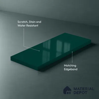 Deep Teal Blue Solid Colors Look LM 23315 Elm Grove 8 ft x 4 ft High Gloss Finish 6H Anti Scratch Acrylic Laminate - 1.5 mm | Suitable for Living Room, Kitchen, Office