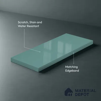 Aqua Blue Solid Colors Look LM 23316 Aqua Fusion 8 ft x 4 ft High Gloss Finish 6H Anti Scratch Acrylic Laminate - 1.5 mm | Suitable for Living Room, Kitchen, Office