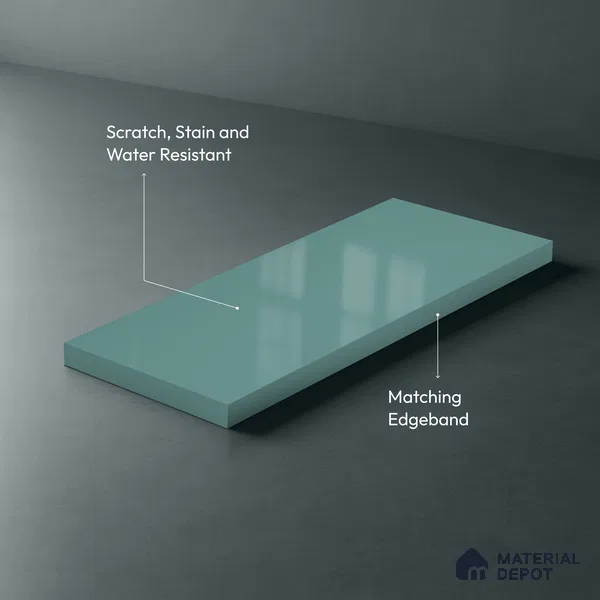 Aqua Blue Solid Colors Look LM 23316 Aqua Fusion 8 ft x 4 ft High Gloss Finish 6H Anti Scratch Acrylic Laminate - 1.5 mm | Suitable for Living Room, Kitchen, Office