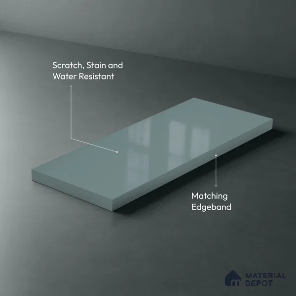 Blue Solid Colors Look LM 23320 Ice Blue 8 ft x 4 ft High Gloss Finish 6H Anti Scratch Acrylic Laminate - 1.5 mm | Suitable for Living Room, Kitchen, Office