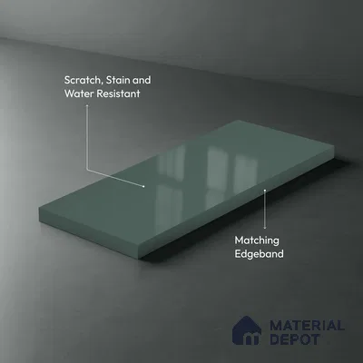 Blue Solid Colors Look LM 23321 Cool Blue 8 ft x 4 ft High Gloss Finish 6H Anti Scratch Acrylic Laminate - 1.5 mm | Suitable for Living Room, Kitchen, Office