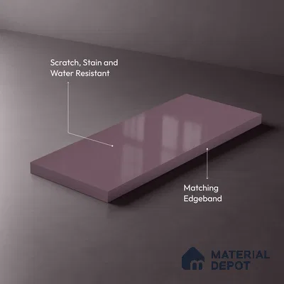 Purple Sparkle Look LM 23326 Misty Purple 8 ft x 4 ft High Gloss Finish 6H Anti Scratch Acrylic Laminate - 1.5 mm | Suitable for Kitchen Cabinet, TV Unit, Wardrobe