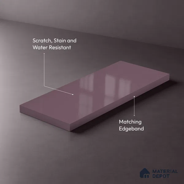 Purple Sparkle Look LM 23326 Misty Purple 8 ft x 4 ft High Gloss Finish 6H Anti Scratch Acrylic Laminate - 1.5 mm | Suitable for Kitchen Cabinet, TV Unit, Wardrobe