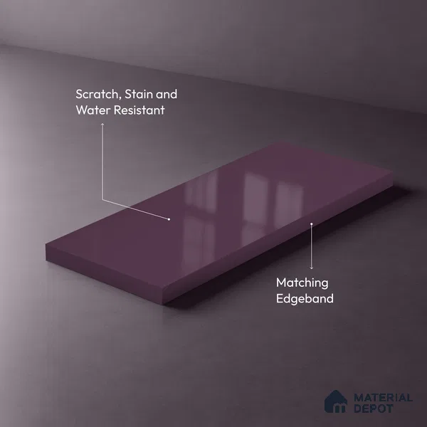 Purple Sparkle Look LM 23328 Orchidia 8 ft x 4 ft High Gloss Finish 6H Anti Scratch Acrylic Laminate - 1.5 mm | Suitable for Kitchen Cabinet, TV Unit, Wardrobe