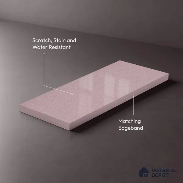 Pink Sparkle Look LM 23331 Baby Orchid 8 ft x 4 ft High Gloss Finish 6H Anti Scratch Acrylic Laminate - 1.5 mm | Suitable for Kitchen Cabinet, TV Unit, Wardrobe