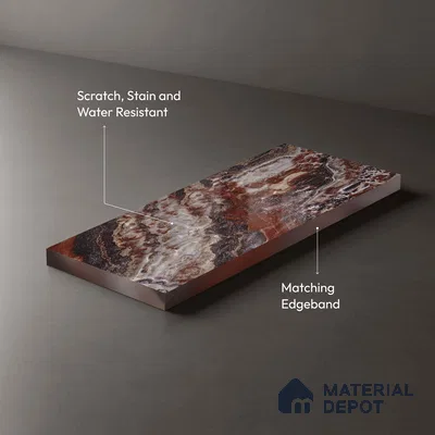 Multi Colour Marble Look LM 23345 Molten Mirage 8 ft x 4 ft High Gloss Finish 6H Anti Scratch Acrylic Laminate - 1.5 mm | Suitable for Kitchen Cabinet, TV Unit, Wardrobe