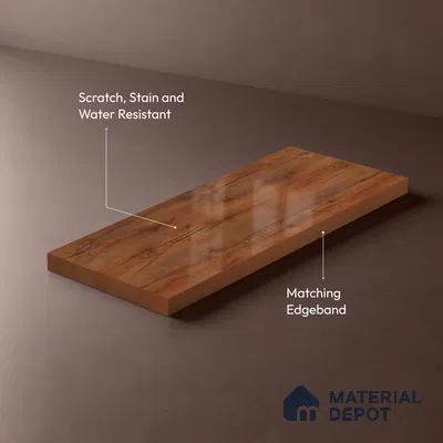 Wooden Look LM 23357 Rustic Cedar 8 ft x 4 ft High Gloss Finish 6H Anti Scratch Acrylic Laminate - 1.5 mm | Suitable for Kitchen Cabinet, TV Unit, Wardrobe