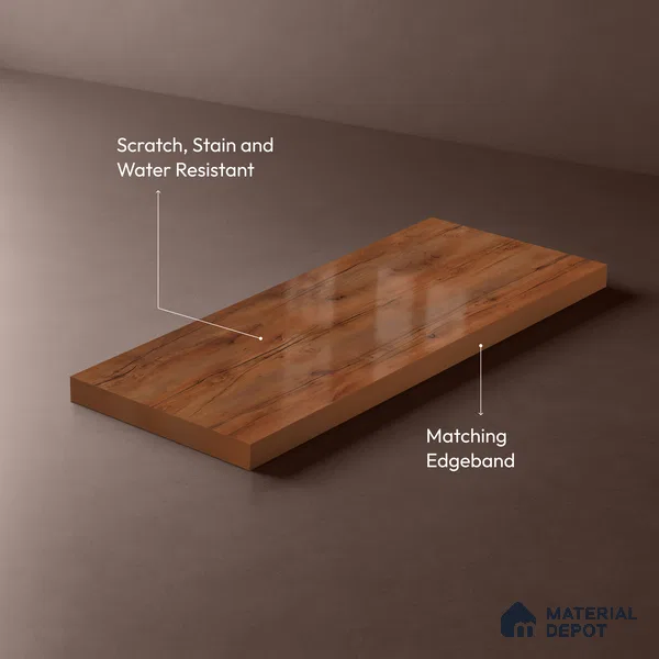 Wooden Look LM 23357 Rustic Cedar 8 ft x 4 ft High Gloss Finish 6H Anti Scratch Acrylic Laminate - 1.5 mm | Suitable for Kitchen Cabinet, TV Unit, Wardrobe