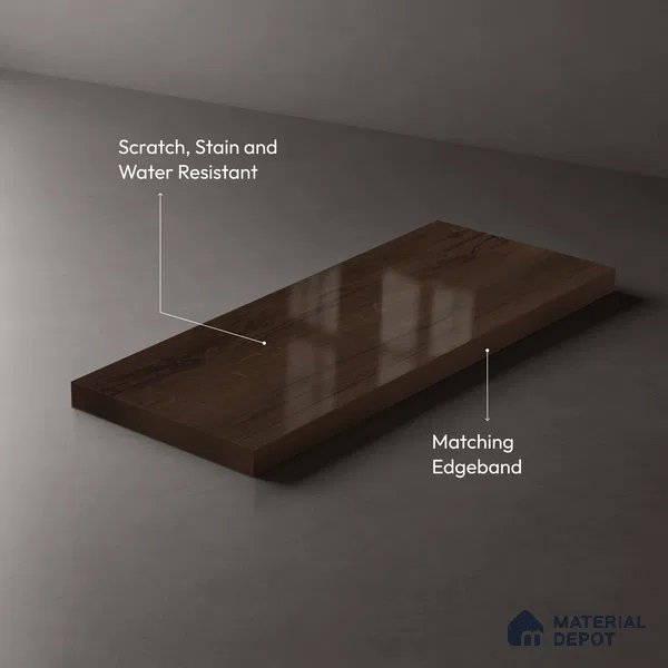 Wooden Look LM 23359 Canyon Pine 8 ft x 4 ft High Gloss Finish 6H Anti Scratch Acrylic Laminate - 1.5 mm | Suitable for Kitchen Cabinet, TV Unit, Wardrobe