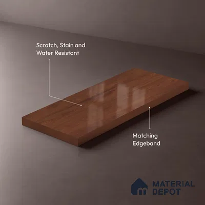 Wooden Look LM 23361 Teak Horizon 8 ft x 4 ft High Gloss Finish 6H Anti Scratch Acrylic Laminate - 1.5 mm | Suitable for Kitchen Cabinet, TV Unit, Wardrobe