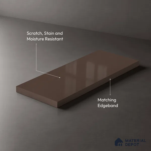 LM 23688 8 ft x 4 ft Solid Plain High Gloss Finish Acrylic Laminate - 1.5 mm | Suitable for Living Room, Kitchen, Office | Matching Edgeband Code EB 17112