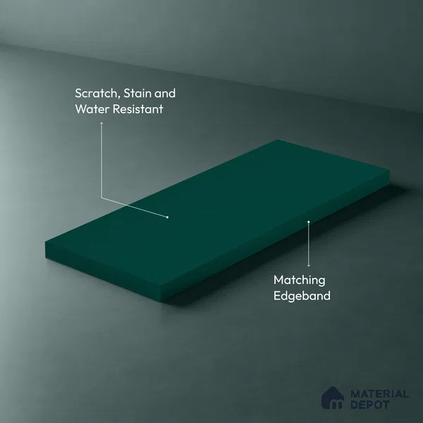 Deep Teal Blue Solid Colors Look LM 01871 8 ft x 4 ft Matte Finish Decorative Laminate - 1 mm | Suitable for Living Room, Kitchen, Office