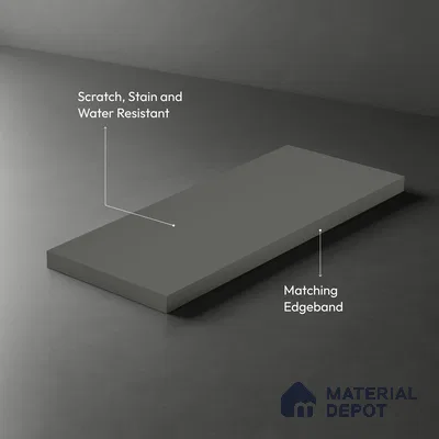 Ash Grey Solid Colors Look LM 01907 8 ft x 4 ft Matte Finish Decorative Laminate - 1 mm | Suitable for Living Room, Kitchen, Office
