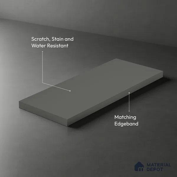 Ash Grey Solid Colors Look LM 01907 8 ft x 4 ft Matte Finish Decorative Laminate - 1 mm | Suitable for Living Room, Kitchen, Office