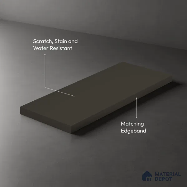 Carbon Grey Solid Colors Look LM 01910 8 ft x 4 ft Matte Finish Decorative Laminate - 1 mm | Suitable for Living Room, Kitchen, Office