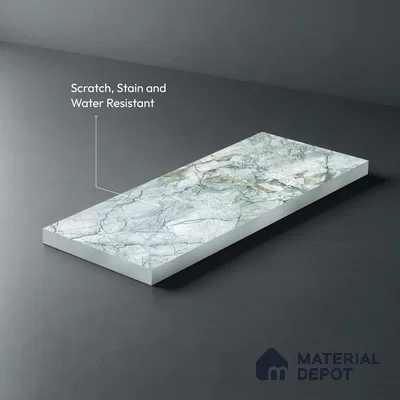 Grey Marble Look LM 06181 8 ft x 4 ft Texture Finish Decorative Laminate - 1 mm | Suitable for TV Unit, Wardrobe, Kitchen Cabinets