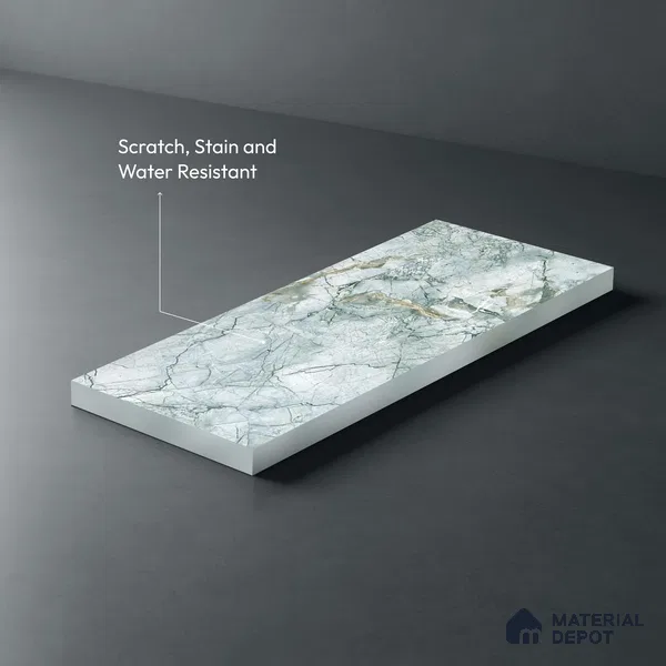 Grey Marble Look LM 06181 8 ft x 4 ft Texture Finish Decorative Laminate - 1 mm | Suitable for TV Unit, Wardrobe, Kitchen Cabinets